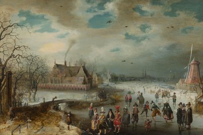 Schaatsen op de Bevroren Amstel door Adam van Breen